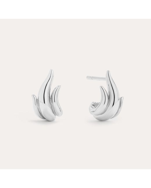 Vanhi Metallic Flame Stud Earrings