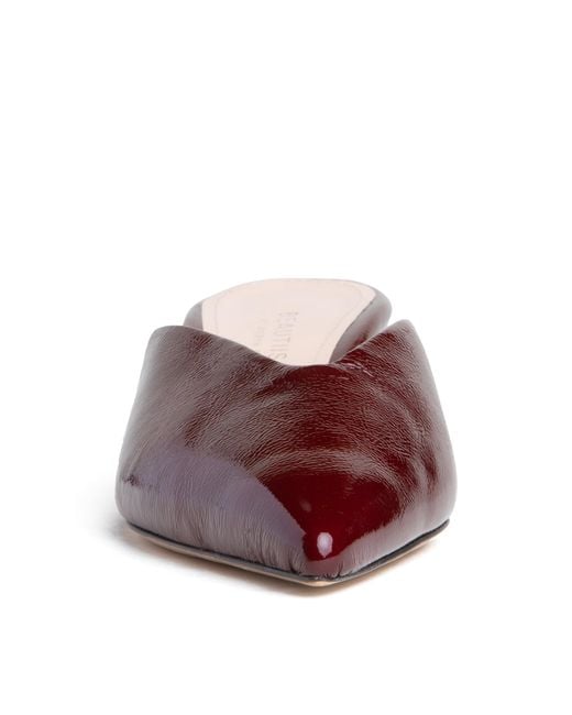 Beautiisoles by Robyn Shreiber Made in Italy Red Gal Burgundy Leather Mule With Low Heel Comfortable For Evening & Day Wear