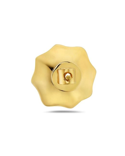 Artisan Metallic Natural Diamond Yellow Gold Flower Stud Earrings With Matt Finish Jewelry