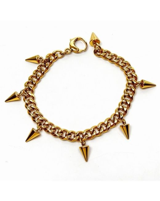 Jagged Halo Jewelry Metallic Fallon Spike Stainless Steel Bracelet Plated