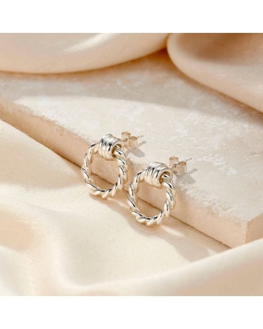 Posh Totty Designs Metallic Tether Hoop Stud Earrings