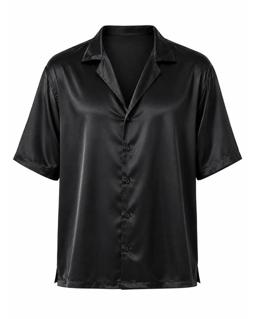Hustle Black Is New Satin-Shirt for men