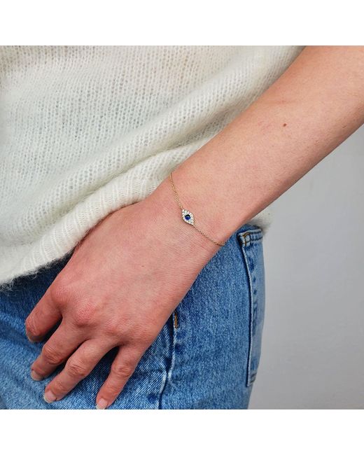 Harfi Women's Metallic Minimalist Elegant Evil Eye Plated Bracelet