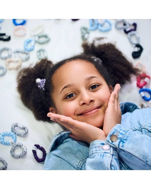 6Fiftytwo® Blue Pure Mulberry Mini Silk Scrunchies