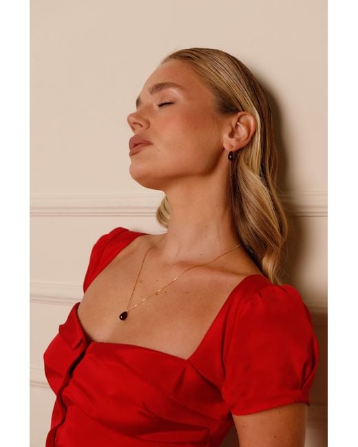 Katy Faye Multicolor January Garnet Earrings