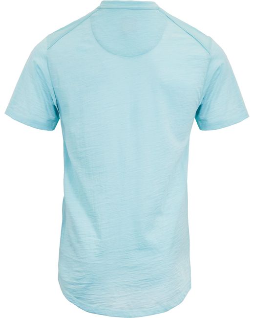 Lords of Harlech Blue Cassius Merino Jersey Crew Neck Shirt for men