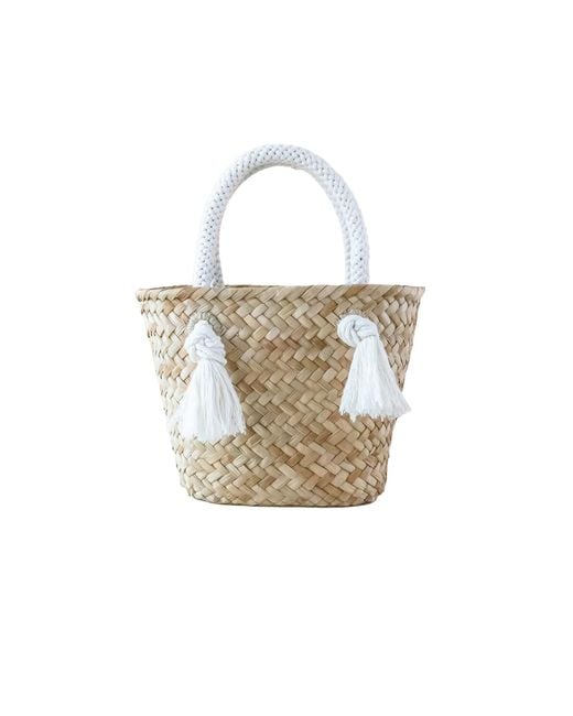 LIKHÂ White Oat Small Classic Tote Bag With Braided Handles