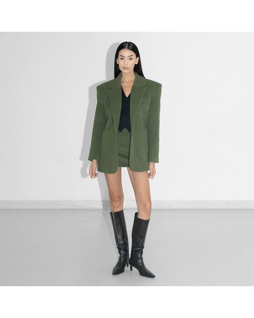 Vestiaire d'un Oiseau Libre Green Kaki Cashmere Oversized Jacket