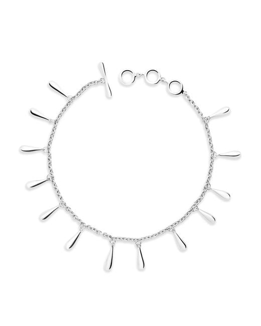 Lucy Quartermaine Metallic Solid Sterling Drop Station Bracelet