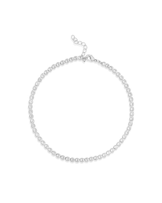 SHYMI White Four Mm Round Bezel Anklet