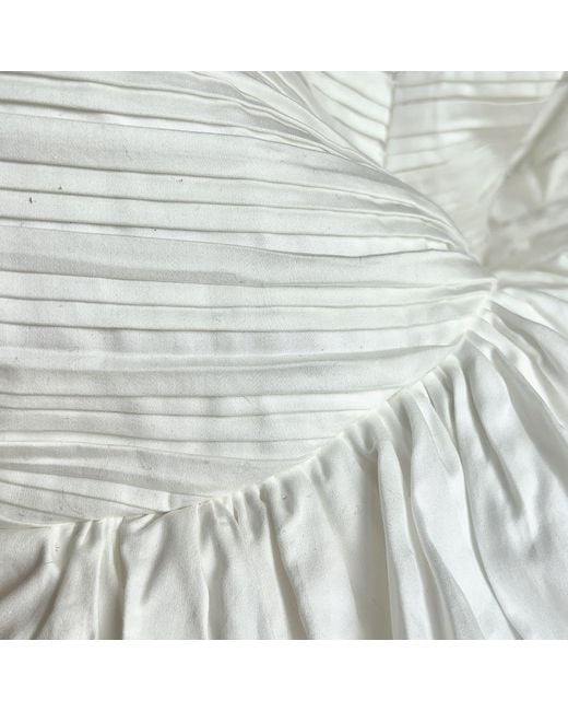 London Atelier Byproduct White Rushed Mini Dress With Corset Top & Application