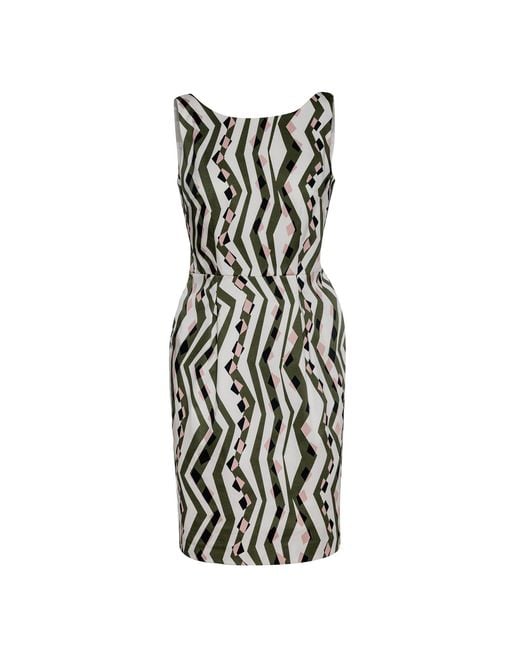 Conquista Black Sleeveless Fitted Print Dress
