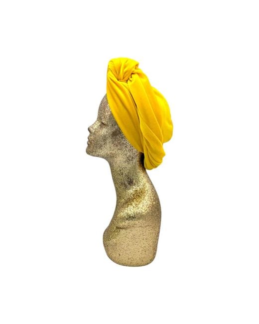 Julia Clancey Yellow Classic Madam Velour Sunshine Reversible Turban
