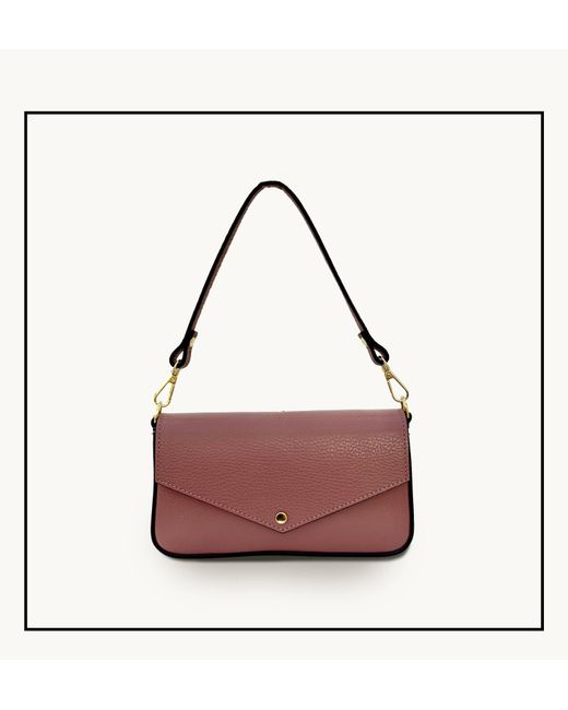 Apatchy London Purple The Munro Antique Rose Leather Shoulder Bag