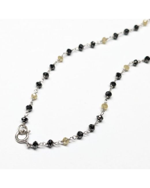 Rahul's Jewels Brown 16" Genuine And Diamond Rosary Necklace