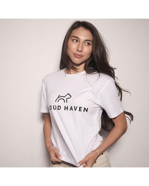 Cloud Haven Blue Logo Boyfriend Tee