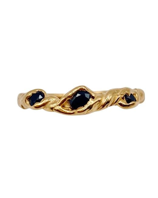 Mitsymay Jewellery Metallic One Of A Kind Gemstone Twisted Ring