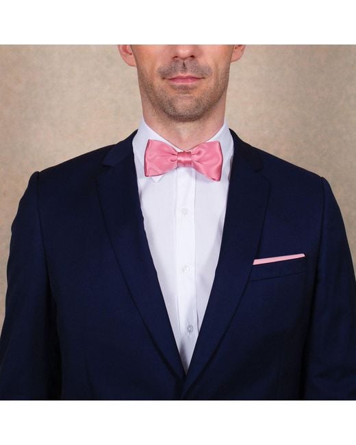 LE COLONEL Pink Blush Silk Bow Tie for men