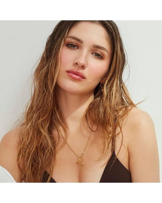 Muru Metallic T Bar Figaro Necklace
