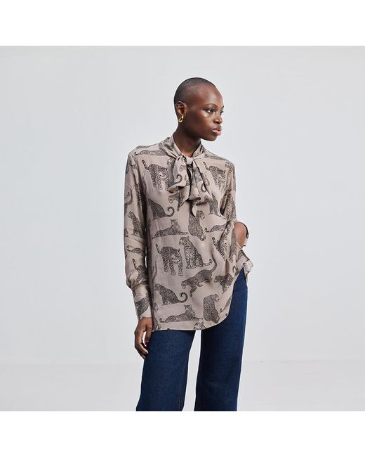 REISTOR Gray Relaxed-Fit Top With Front-Tie