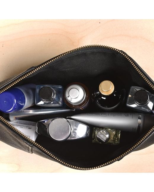 Owen Barry Black Leather Essentials Bag for men