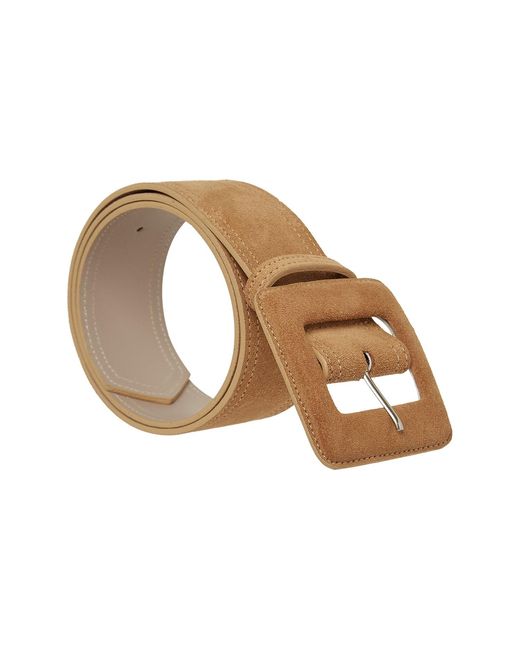 BeltBe Brown Suede Square Buckle Belt
