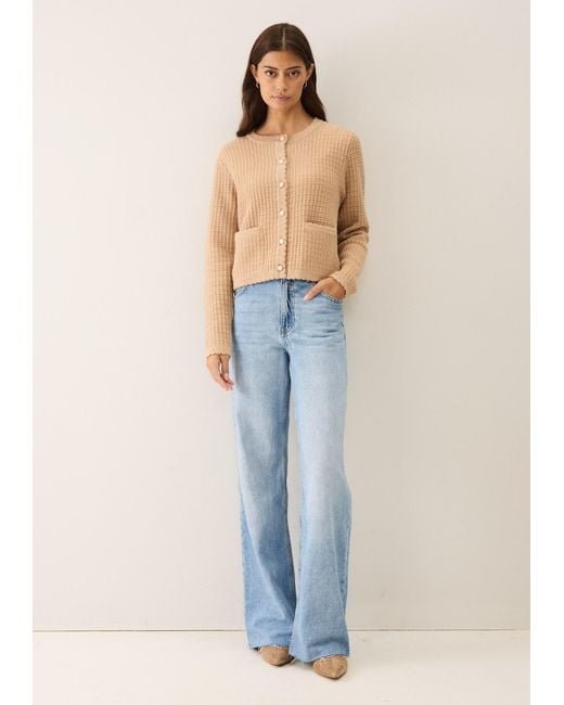 Loop Cashmere Natural Neutrals Crew Neck Cardigan