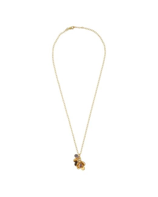 Opium Jewels Metallic Cabochon Tourmaline Droplets Necklace