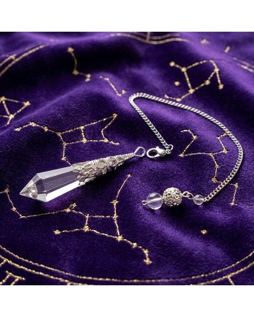 Ormiro Metallic Oracle Of Light Clear Quartz Crystal Pendulum Pendant