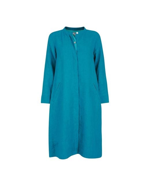 NoLoGo-chic Blue Super Mix Coat Dress Linen