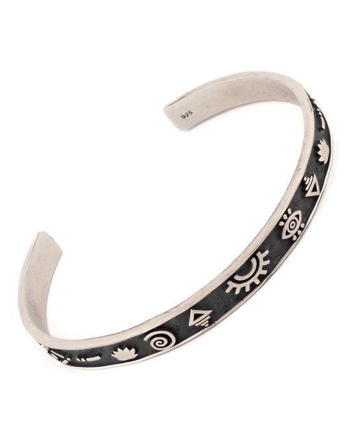 Ebru Jewelry Metallic Sterling Spiritual Symbols Cuff Bracelet for men