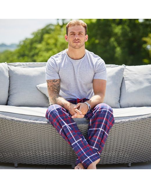 Lounge Blue Soft, Breathable Organic Brushed Cotton Loungewear Trousers for men