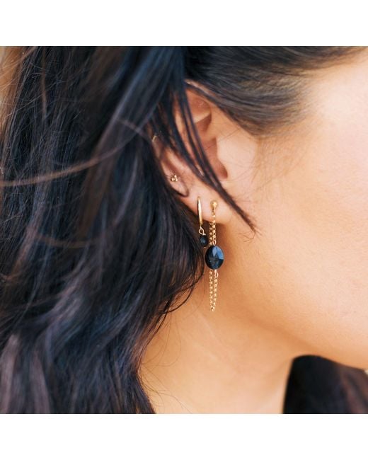 Herself Collections Metallic Onyx Gemstone Earring
