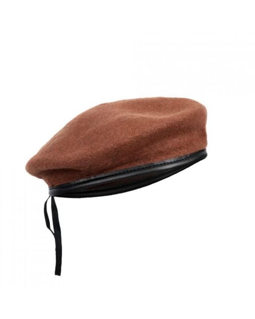 DAVID WEJ Brown Wickliffe Wool Beret – for men