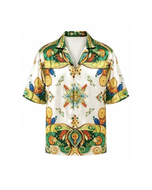 Hustle Green Dolce Vita Satin-Shirt for men
