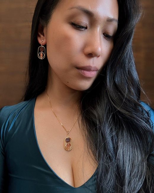 Aracheli Studio White Art X Sunstone Earrings