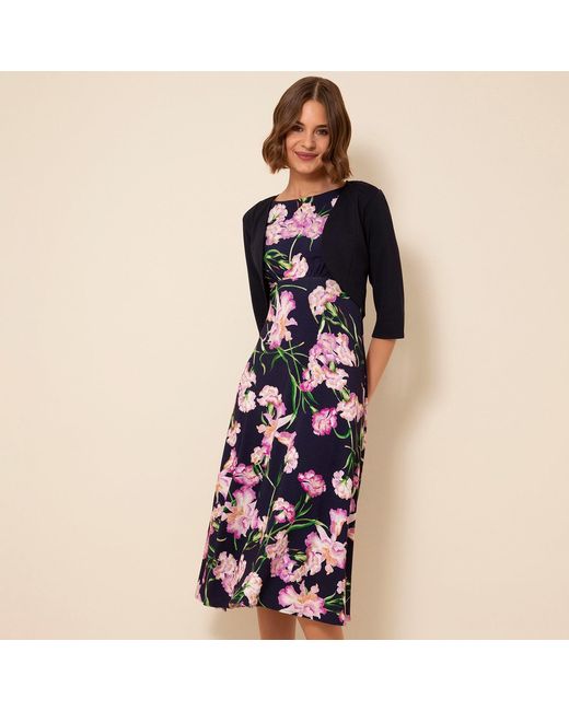 Alie Street London Blue Luna Midi Dress Midnight Blossom