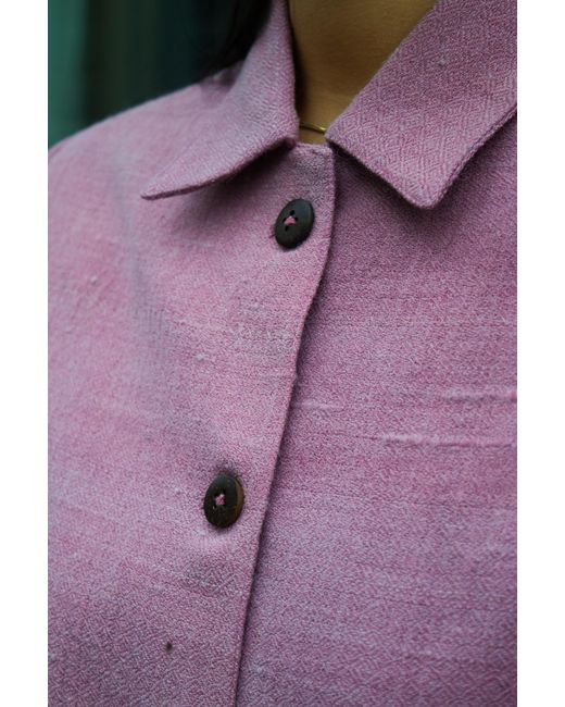 Stovaria Pink Handwoven Merino Wool Cropped Jacket