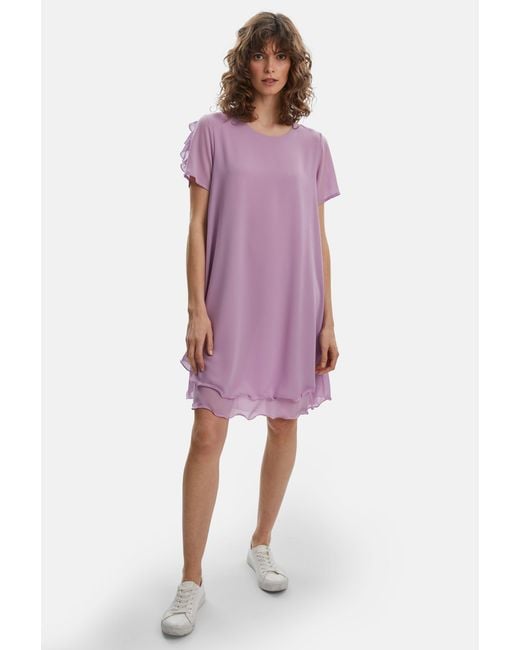 James Lakeland Purple Short Sleeve Wave Hem Dress Lilac