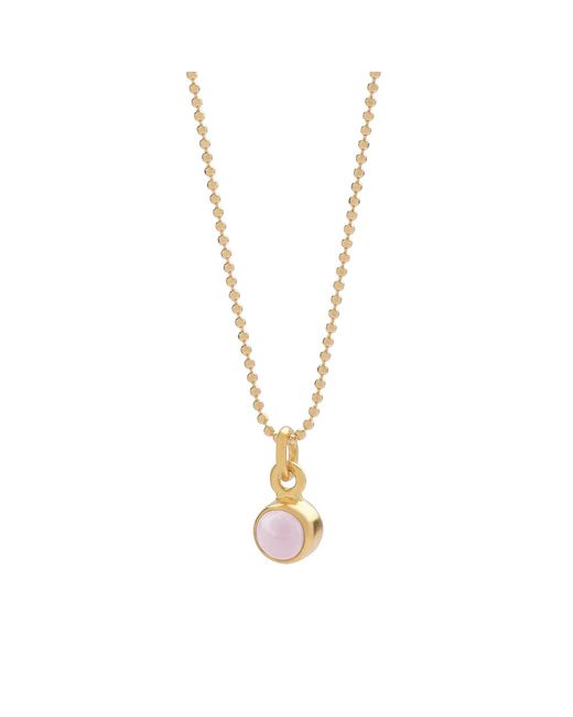 Nellou Jewellery Metallic Neutrals Gem Dot Opal Birthstone Necklace October Plated Sterling