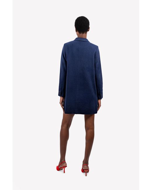 GUILLAUME ALEXANDRE Blue Tulips Pocketed Car Coat