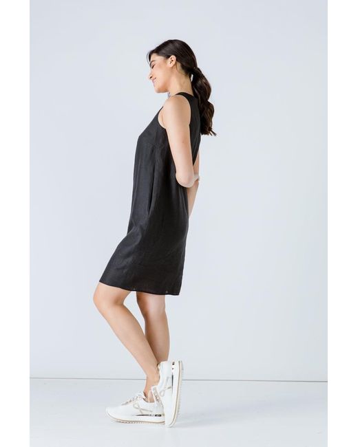 Conquista Black Sleeveless Sack Dress
