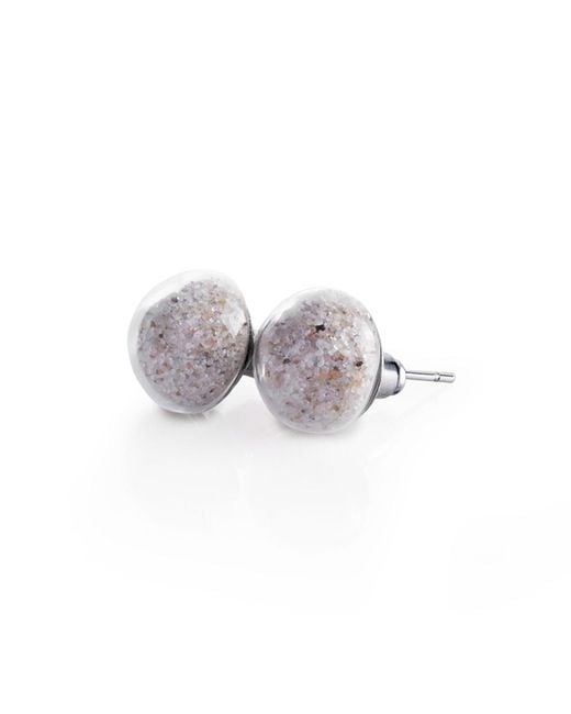 My Little Nature Multicolor Neutrals Natural Beach Sand Stud Earrings – Handmade Coastal Jewelry