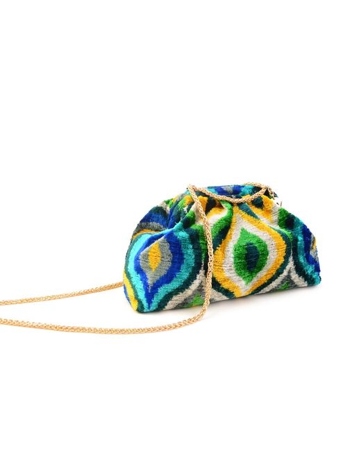 SJW BAGS LONDON Blue Victoria Ikat Mini Pouch Bag