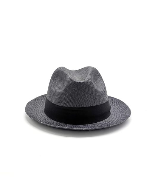 DORIA 1905 Black Panama Cuenca Fedora Hat for men