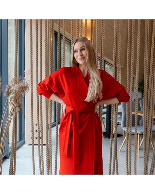 Nola Red Kimonodress
