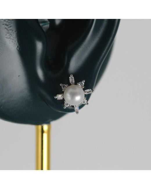 VicStoneNYC Fine Jewelry Metallic Pearl Stud Earrings