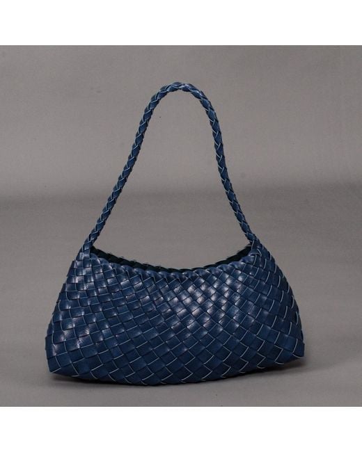 Rimini Blue Weaving Eco Leather Bag 'Erica'