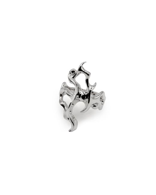 Luna Delphine White Serpent Ring