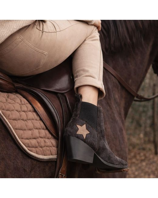 Rosamund Muir London Black Felixa Dark Calf Hair With Star Ankle Boots